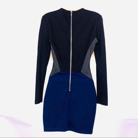 TORN BY RONNY KOBO BLOCK COLOUR BODYCON LONG SLEEVES ROUND NECK STRETCH LARGE - Picture 3 of 11